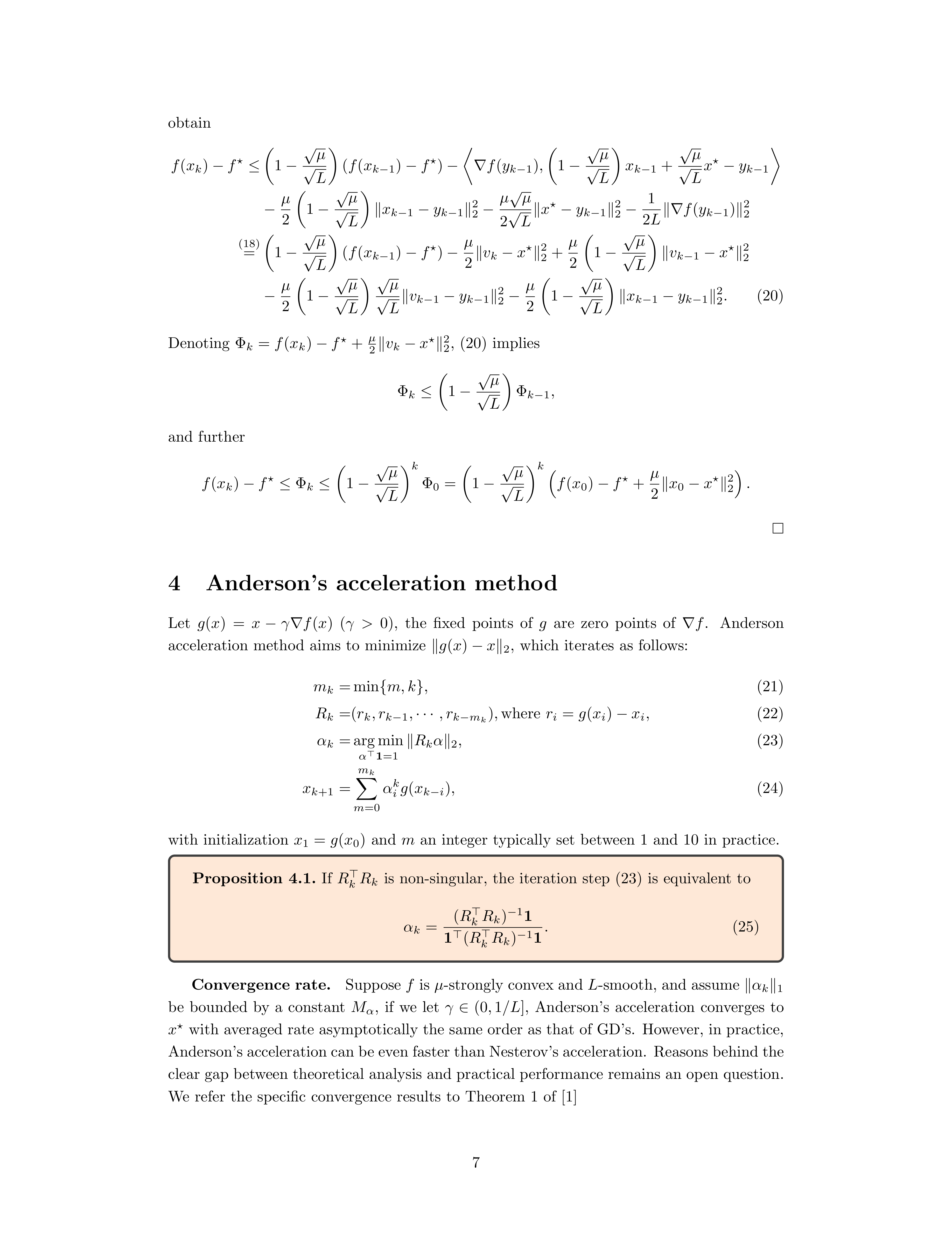 Anderson acceleration 的算法(讲义页)